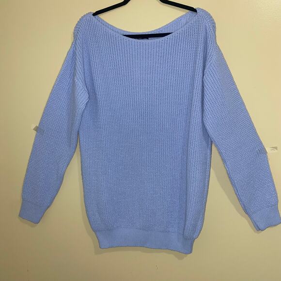 NWT Boohoo Women’s Comfy 2 Piece Set Sweater‎ and Shorts Plus Size 24 Blue - Picture 1 of 6